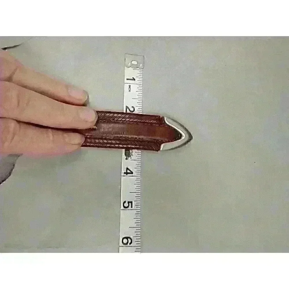 Brighton Leather‎ Belt Mens 42 Brown Burgundy Silver Tone Hardware 95207